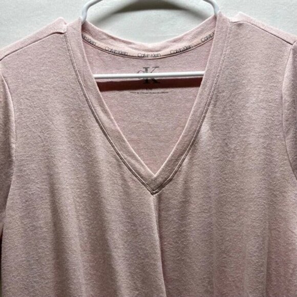 Calvin Klein Performance Women's Large Draped Front High-Low Top V-Neck Pink GUC - Picture 2 of 8